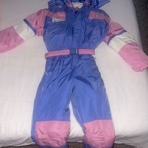 Womens retro ski suit / onsie, warm, full length arms & legs